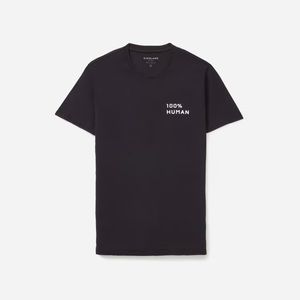 Everlane The 100% Human Crew T-Shirt - Black , Large